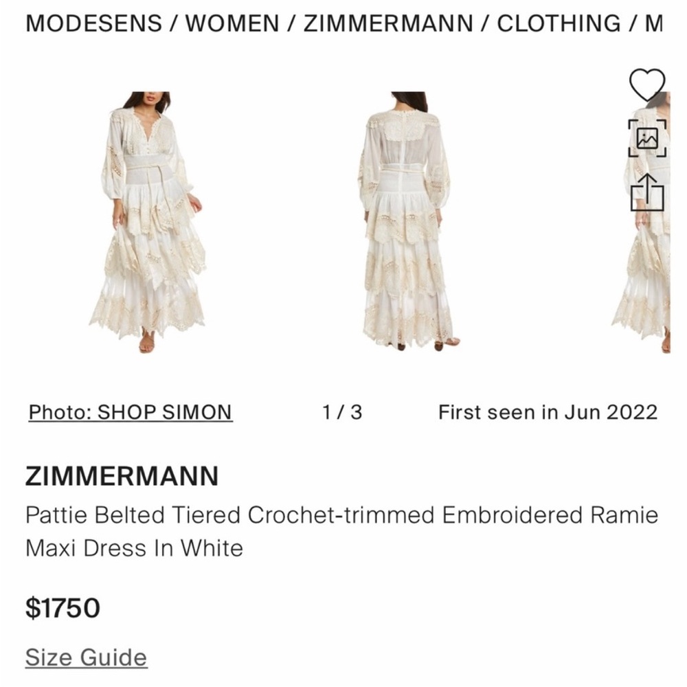Zimmermann Cream Maxi Dress - Picture 6 of 9